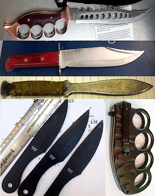 (Top to Bottom / L-R) Knives Discovered at LGA, EWR, BUR, BNA, JFK (Top to Bottom / L-R) Knives Discovered at LGA, EWR, BUR, BNA, JFK