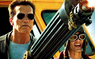 Arnold Schwarzenegger Aviator Sunglasses Machine Gun HD Wallpaper
