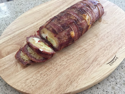 Big Green Egg: Breakfast Roll-up.  Perfect for entertaining for brunch - bacon, sausage, potatoes, eggs, cheese & veggies. | The Lowcountry Lady