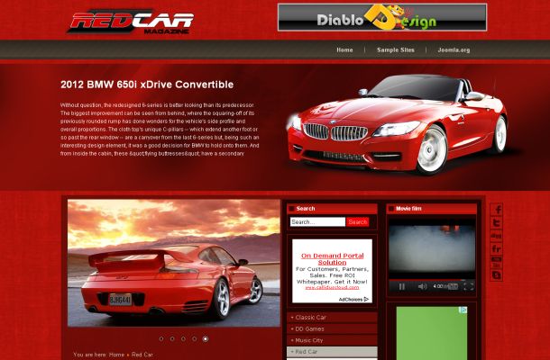 Free Joomla Red Cars Magazine Theme Template Free Joomla Red Cars Magazine Theme Template