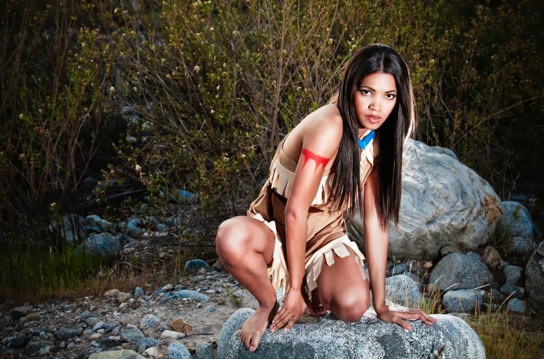Sexy native girl plays with image