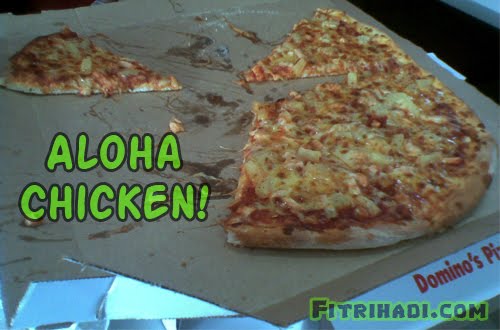 aloha chicken pizza domino piza