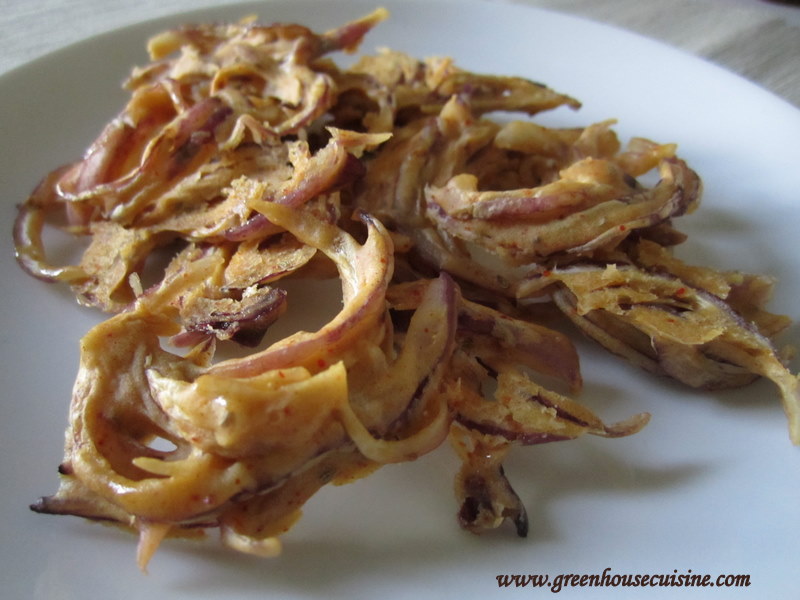 Cook with Esh Microwave onion pakora (fritters/pakoda)