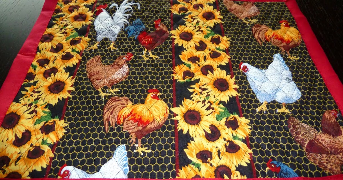 Handsewn chicken placemats Crunchy Chicken