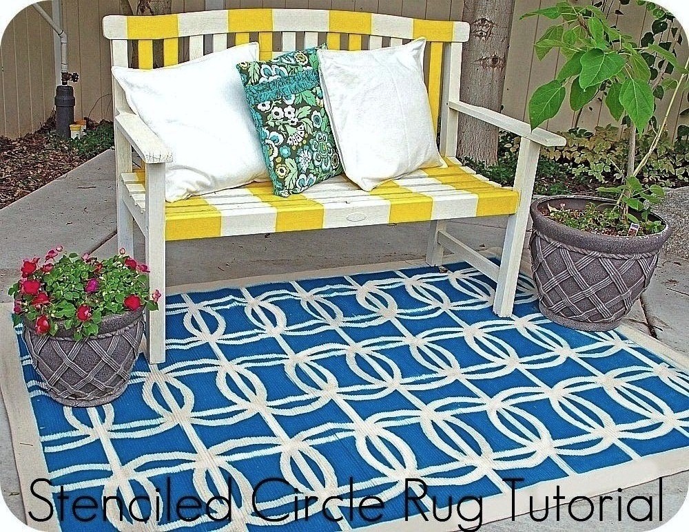 Stenciled circle rug tutorial Diseño patio Rug