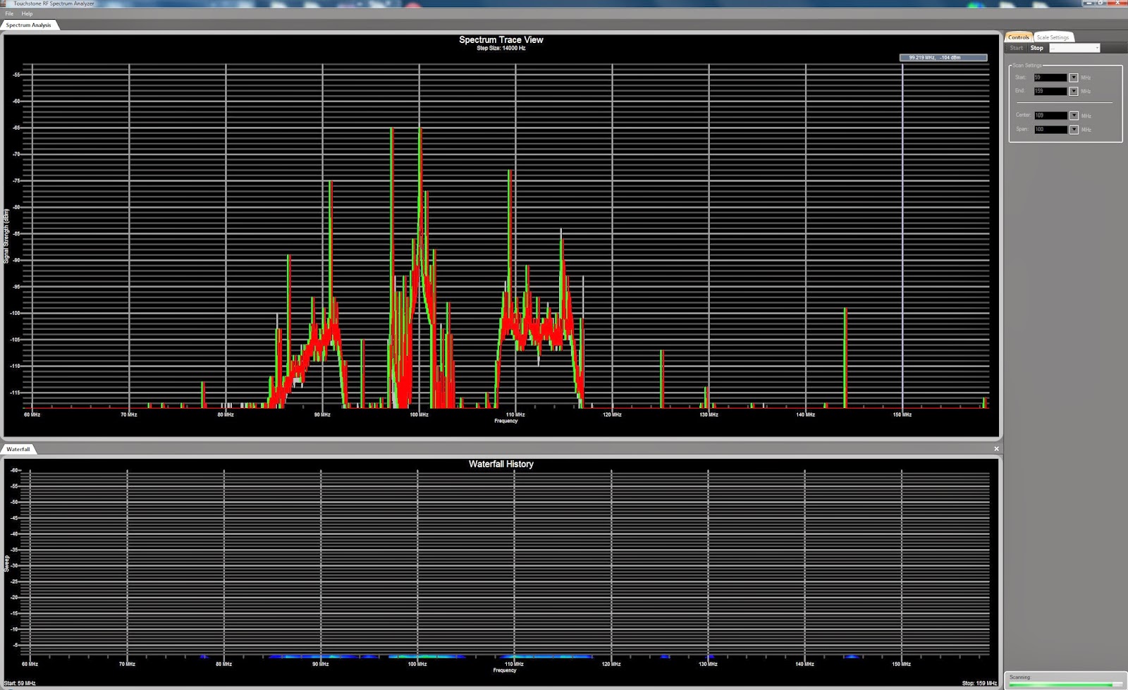 WW1L Touchstone RF Spectrum Analyzer Software