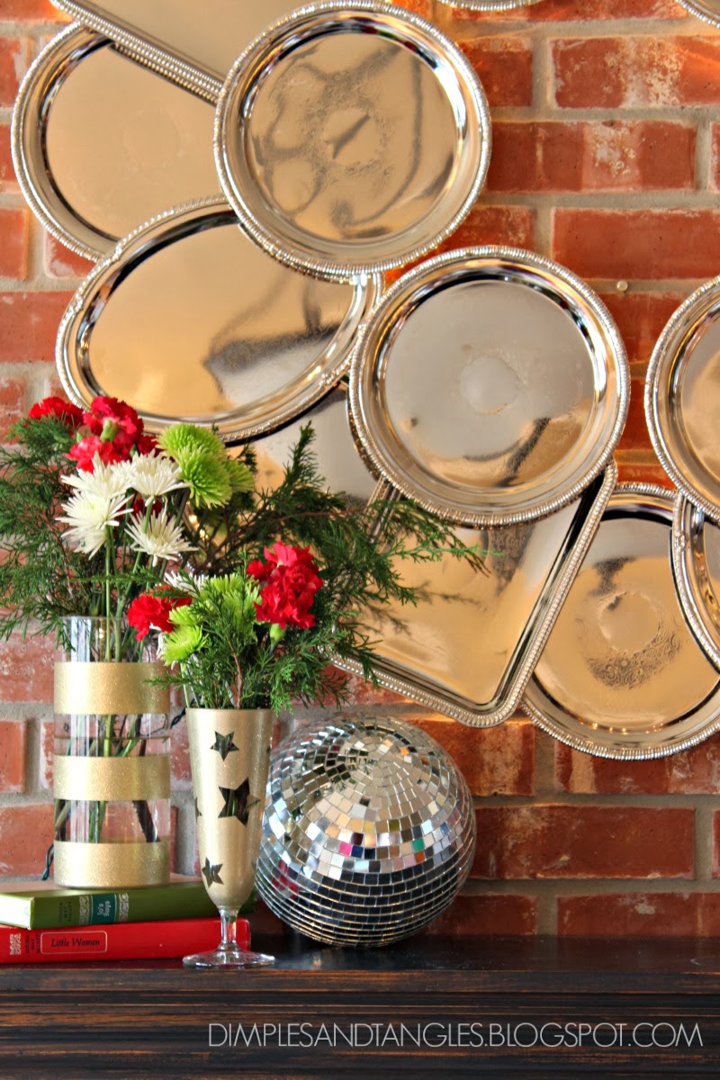 DOLLAR TREE METAL SERVING TRAY WREATH Dimples and Tangles