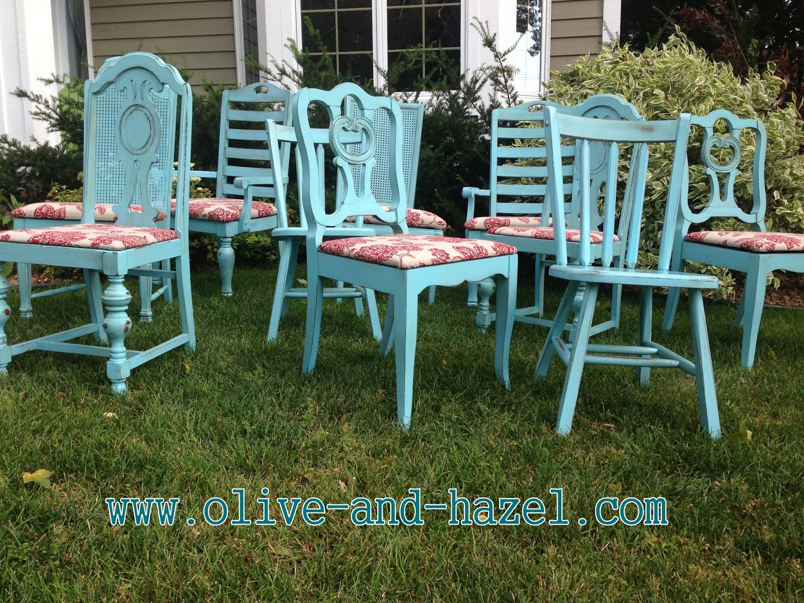 olive + hazel decor co. Custom Teal Mismatched Dining Chairs