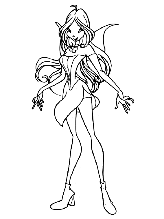 renders et coloriages winx: coloriage winx flora