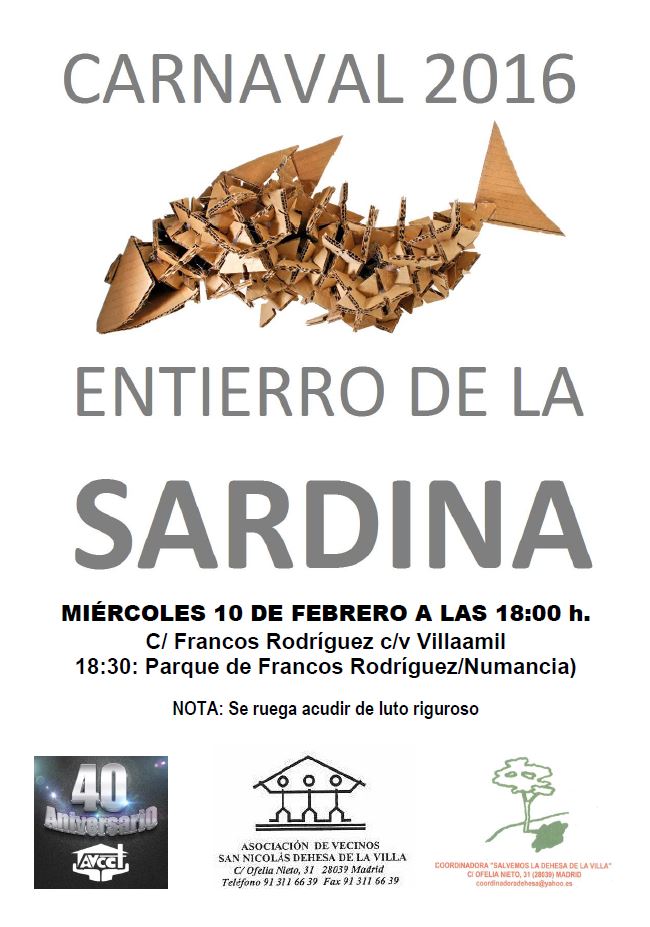 10 febrero Entierro de la Sardina