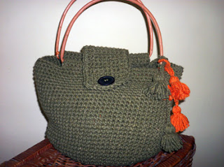 cartera al crochet, crochet hilo rústico, tejido artesanal al crochet