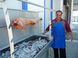 Yiannis & his lamb on a spit