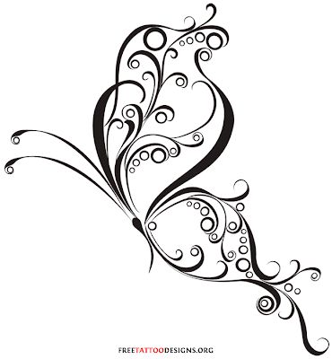 Butterfly Tribal Tattoo Design