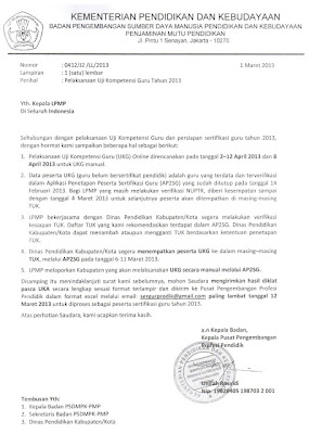 dan Kebudayaan Nomor 0412/J2/LL/2013 tanggal 1 Maret 2013 kepada LPMP