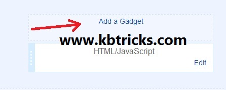 Add a Gadget option Add a Gadget option