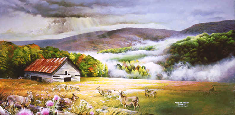 oil paintings of landscapes. A landscape painting captures
