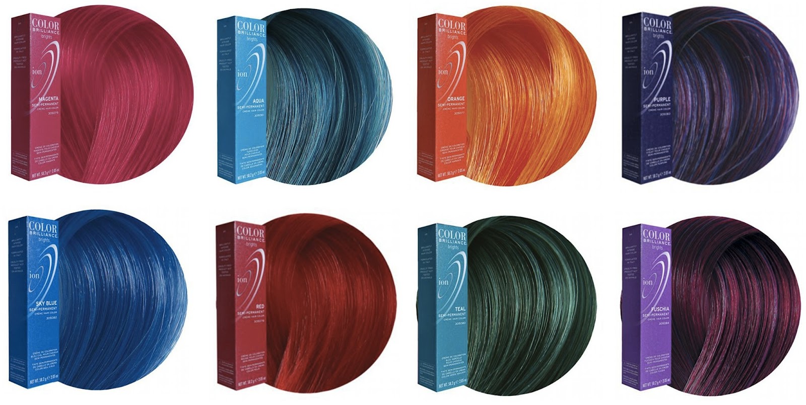 Hair color swatches, Ion color brilliance brights, Ion color brilliance
