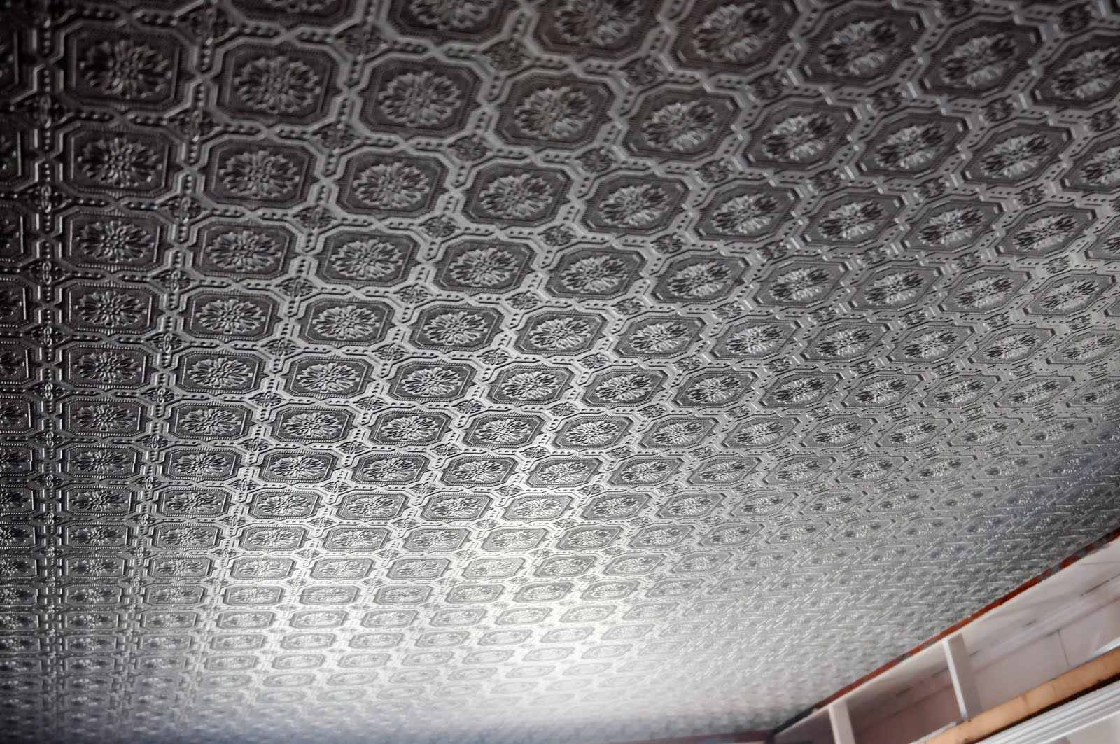 My Old Country Home Faux Tin Tile Ceiling Reveal I Absolutely Love It The Way Daylight Coming In Window Shines Off
