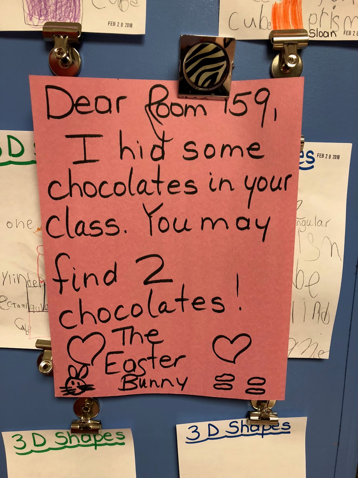 A note from the Easter Bunny