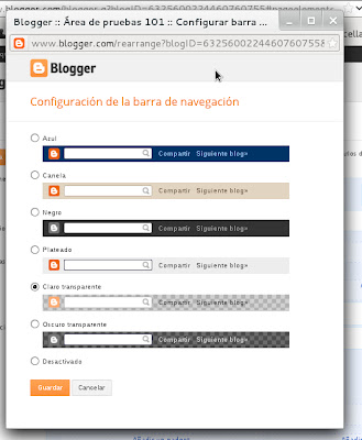 Opciones Opciones de visionado de la Barra de navegación