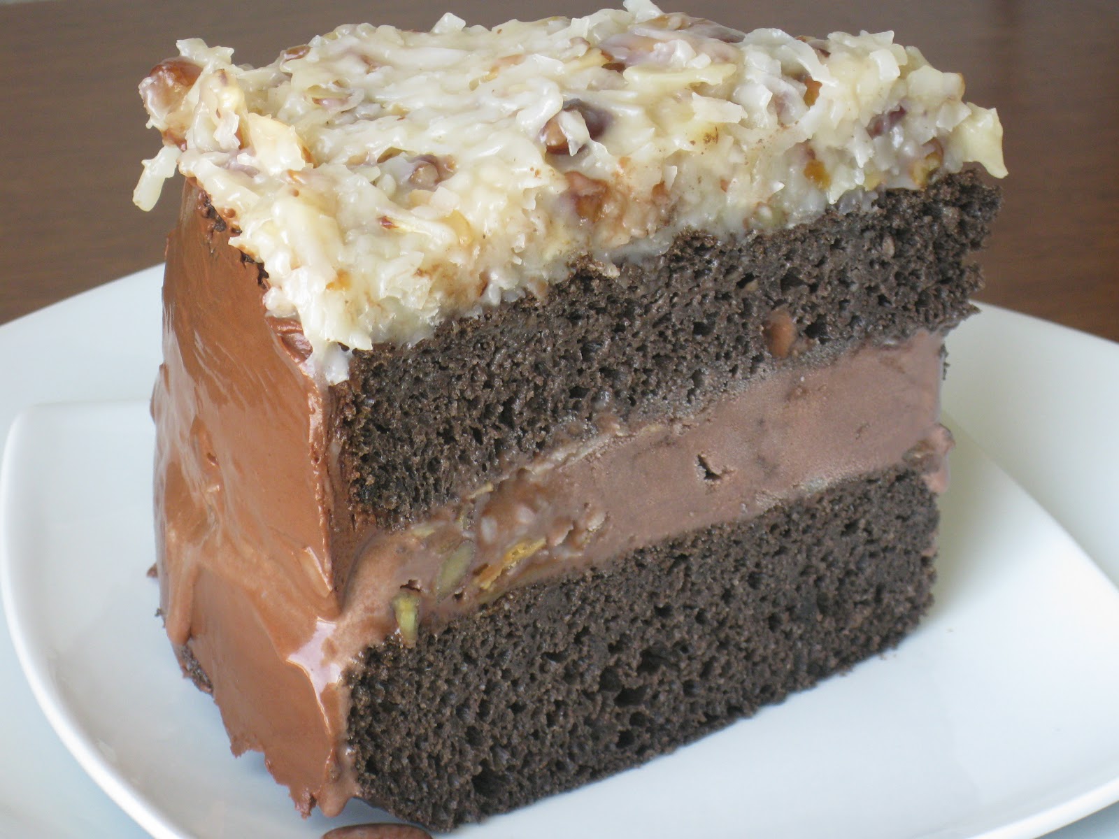 Cardamommy and Coriaunty German Chocolate Ice Cream Cake
