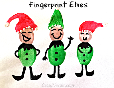 fingerprint elf craft for kids at christmas