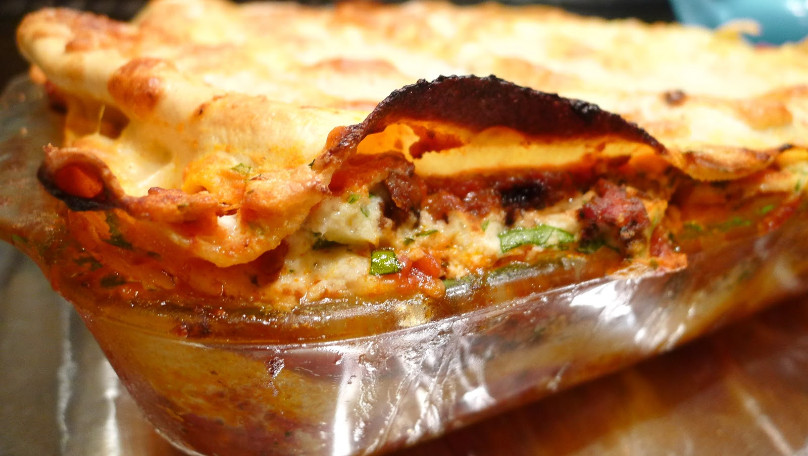 newFOOD tuesdayz Veal and Chicken Sausage Lasagna