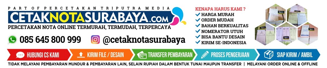 Cetak Nota Online Shop Surabaya CETAK NOTA MURAH