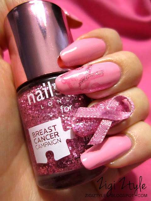Pink Ribbon Nails - ZigiZtyle