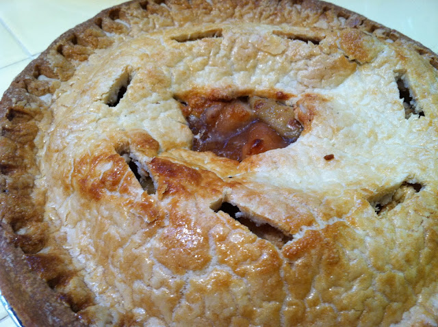 Cherpumple applie pie with slits