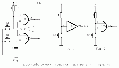 Switch ON-OFF Touch or with Push Button Schematic
