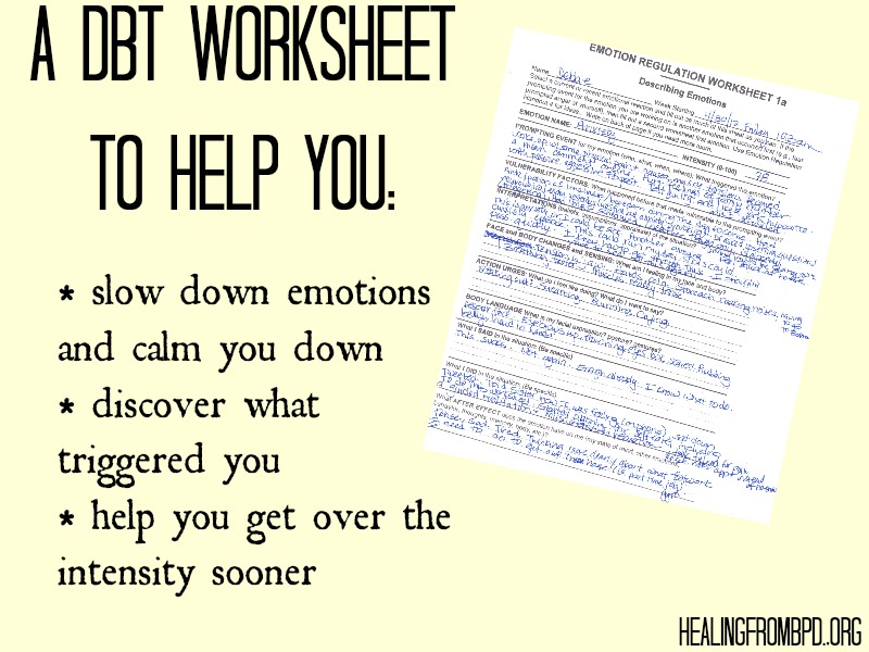 Healing From BPD  Borderline Personality Disorder Blog: Emotion Regulation Worksheet 1a 