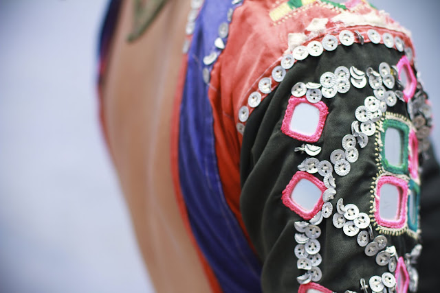 close up details indian choli