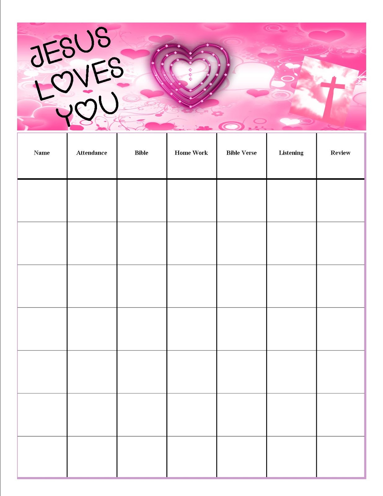 childrens gems in my treasure box february attendance chart printable sunday school attendance charts