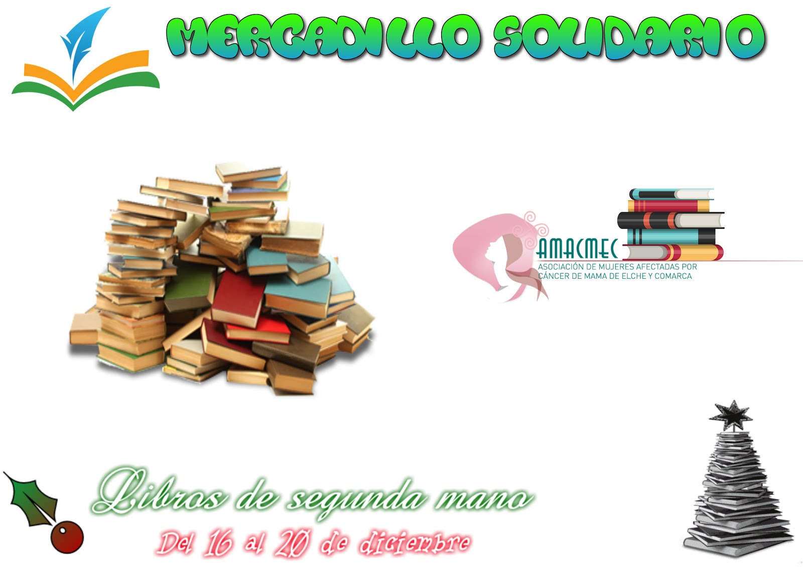 Mercadillo solidario de libros de segunda mano: del 16 al 20 de diciembre