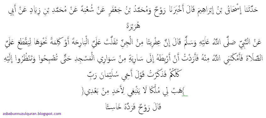 Asbabun Nuzul Quran Asbabunnuzul Qs Shaad 38 35