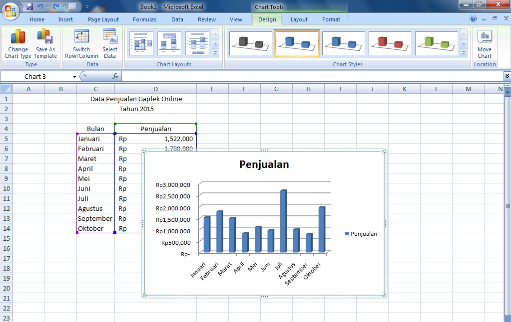 Cara Membuat Grafik Parameter 3pl Excel