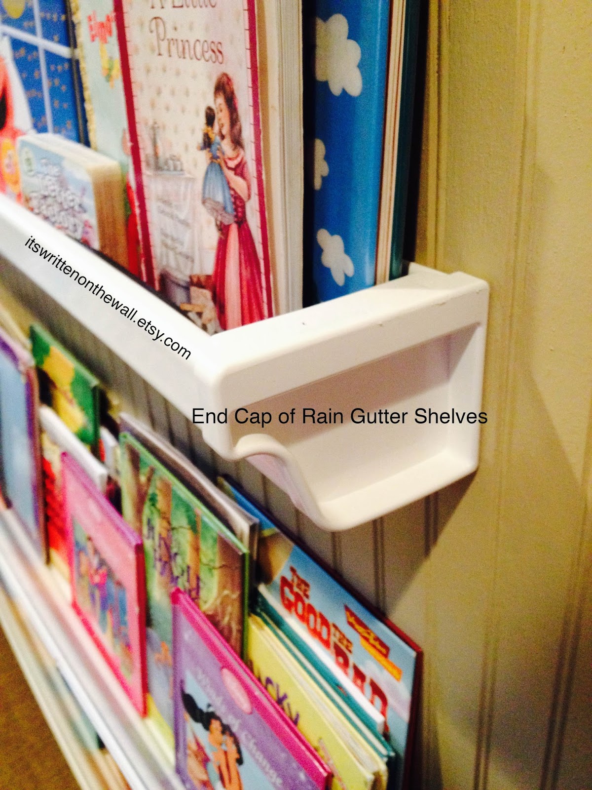 It's Written on the Wall {Tutorial} What are Rain Gutter Book Shelves