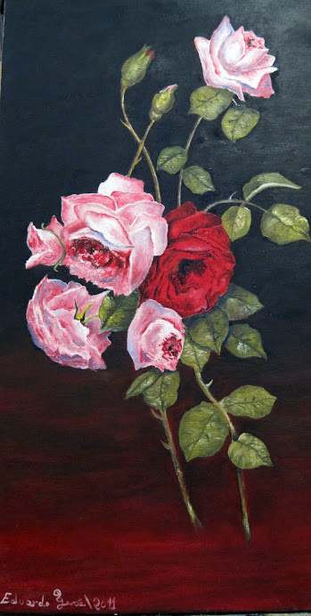 Óleo sobre lienzo "Rosa Rosae" 30 x 60 cm