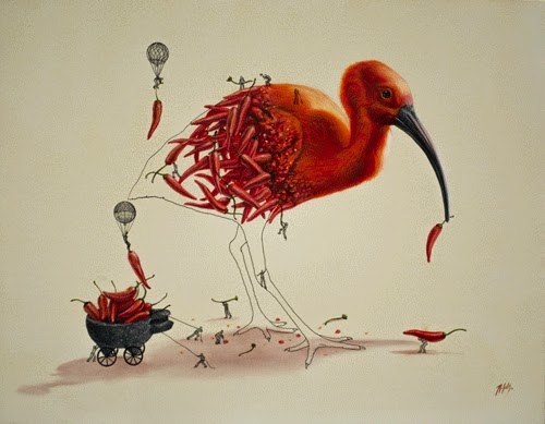 10-Red-Hot-Chili-Bird-Ricardo-Solis-Animal-Paintings-and-their-Back-Story-www-designstack-co