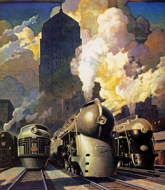 New York Central 20th Century Bullet Streamline Steam Train photo print 1939 