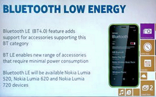 update nokia amber will be added to the bluetooth 4 0 lumia 720 620 and 520 many new features are updated more