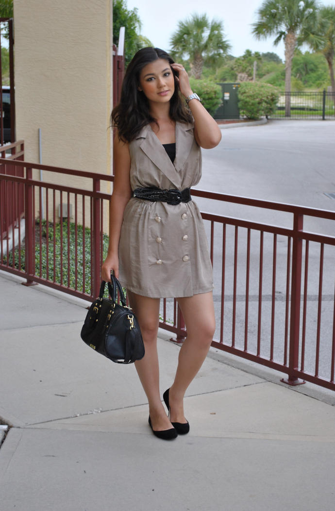 Raspberry Jam Outfit 78 Sleeveless Trench Coat Dress