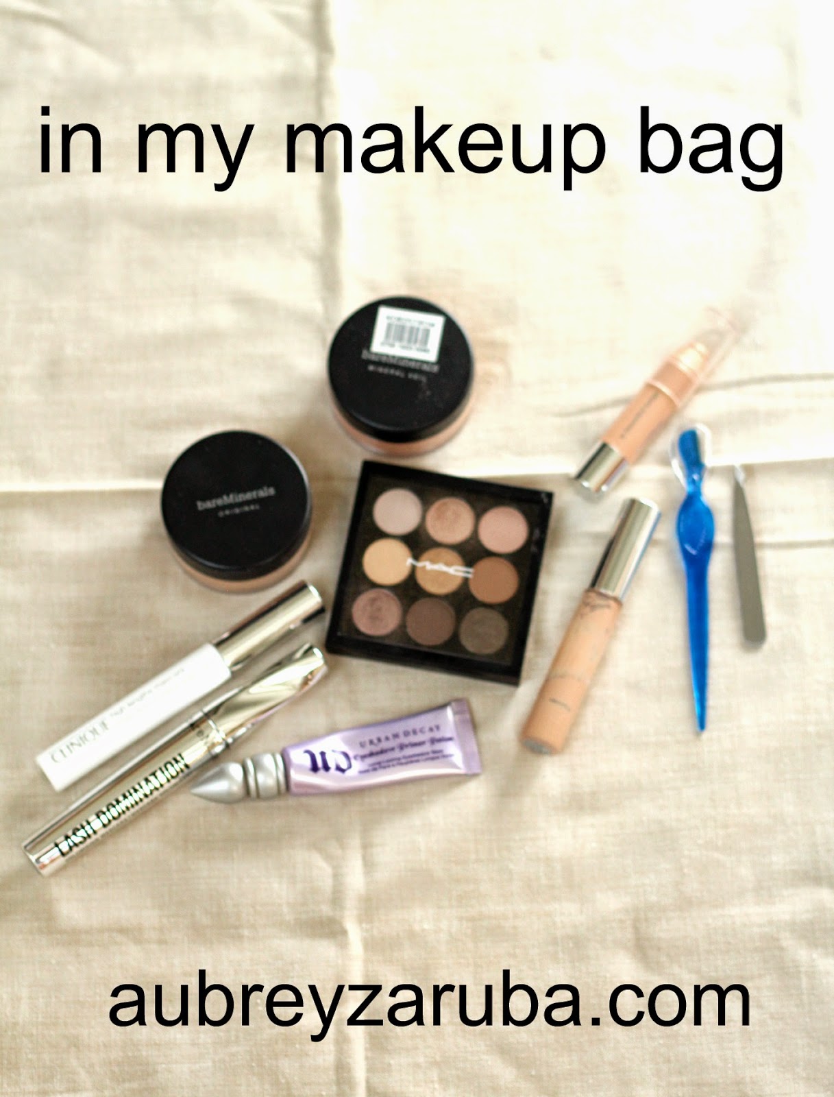 Aubrey Zaruba beauty in my makeup bagthe basics