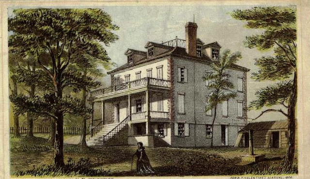 The Riker estate on the East River at 75th Street. From Valentine's Manual of New York 1866 