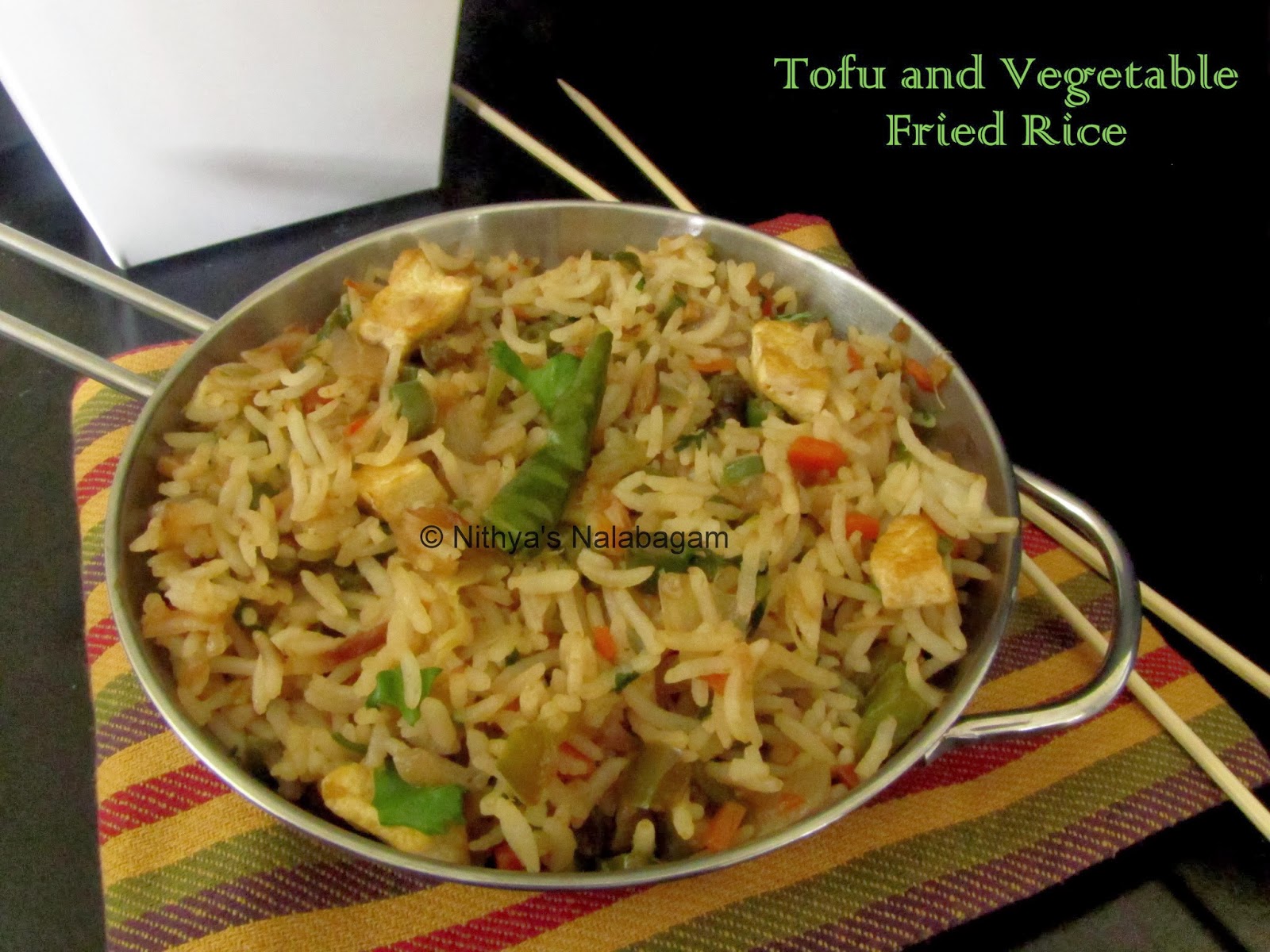 Tofu Fried Rice Easy Lunch box Recipe Nithya's Nalabagam