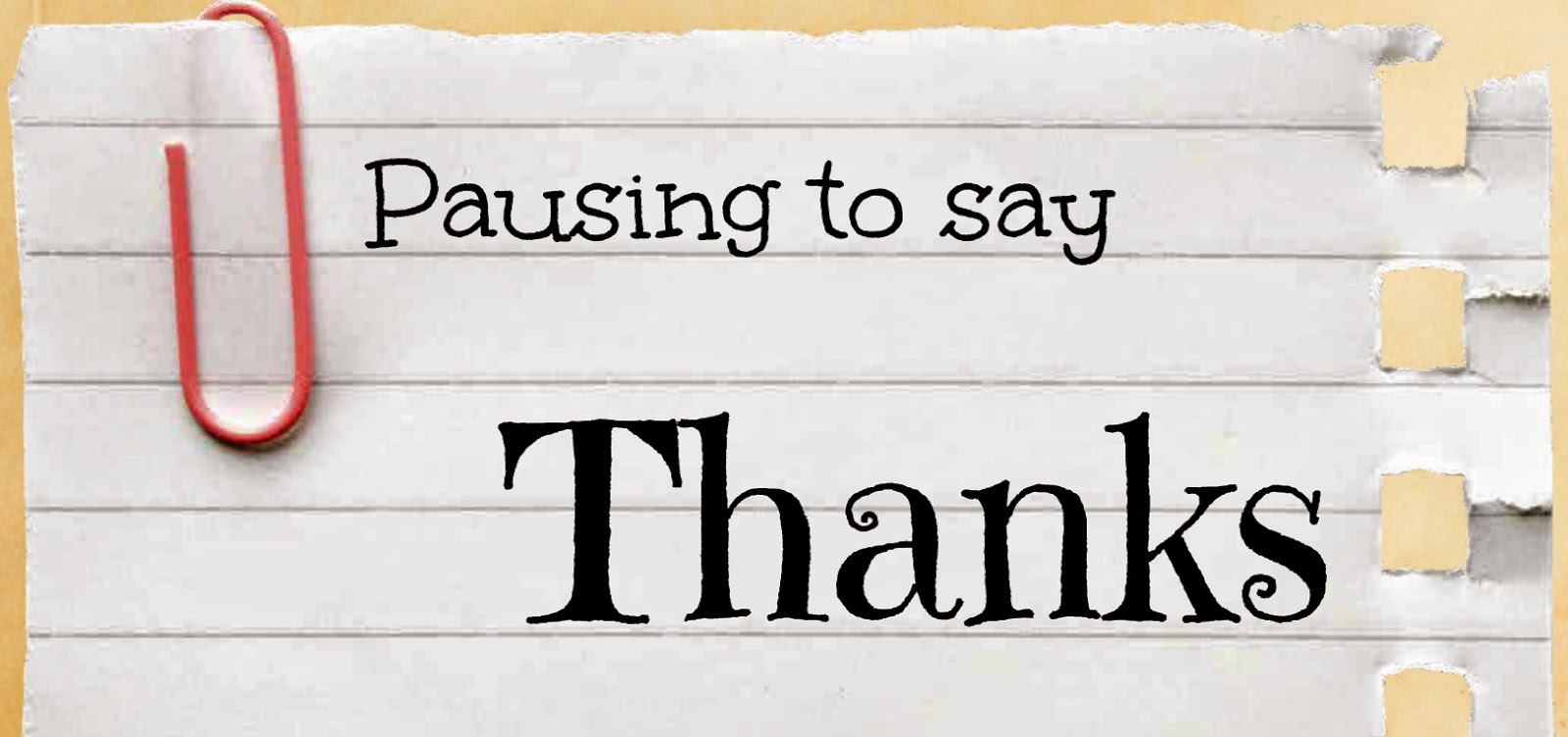 pausing to say thanks