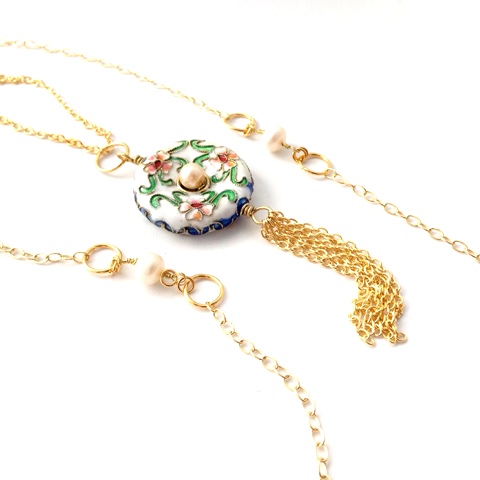 how to make an adjustable sautoir inspired necklace tutorial