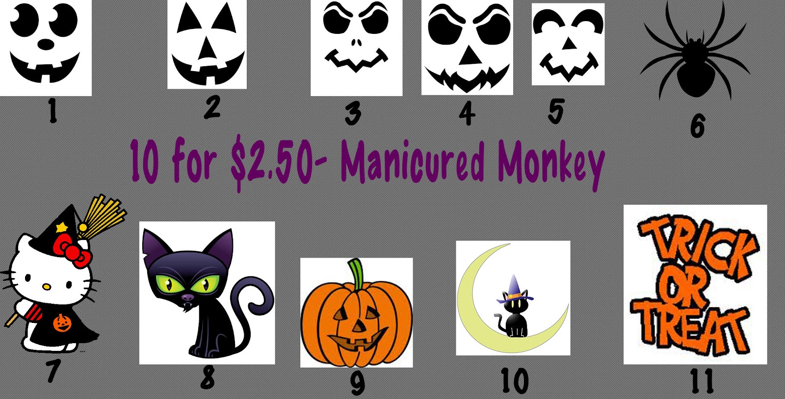 The Manicured Monkey Halloween Waterslide Decals