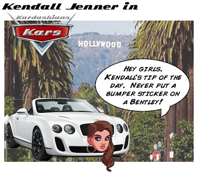 Kendall Jenner cartoon hot Bentley bumper stickers Kardashian Kars Komics
